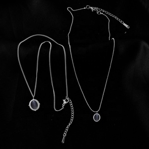 2025 acier inoxydable pierre naturelle forme de goutte Turquoise cristal <span class=keywords><strong>Rose</strong></span> Quartz breloques femmes bijoux pendentif collier - Product Image 4
