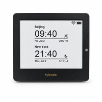 Kylendar Mini Horloge mondiale numérique 4,2 pouces avec calendrier de bureau pour les ventes à l'exportation, affichage des appels multi-fuseaux horaires et des heures des réunions de bureau