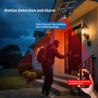 Caméra de sécurité extérieure solaire VESAFE à 3 objectifs grand angle, sans fil, PTZ, IP65, audio bidirectionnel, vision nocturne, stockage sur le cloud, application OKAMPRO