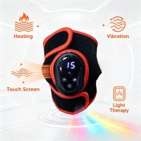 Masseur de genou portable rechargeable sans fil avec vibration chauffante et thérapie par lumière rouge pour la récupération des jambes