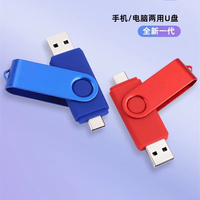 Chiavetta USB 2.0 Personalizzata da 64GB 128GB CO TG con Logo del Tuo Brand, Mini Chiavetta USB 3 in 1 da 32GB - Archiviazione Esterna Portatile per iPhone