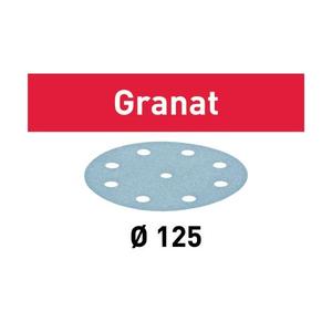FESTOOL - 497145 Lámina abrasiva STF D125/8 Granat (paquete múltiple)-ABRASIVOS EAN 4014549138663 - Product Image 1