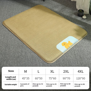 Tapis rafraîchissants d'été pour animaux de compagnie en gros, coussinets de glace respirants antidérapants à motif uni en fibres végétales, lavables à la main, spéciaux pour chiens - Product Image 6