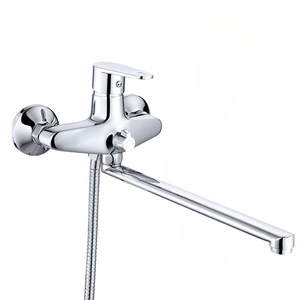 Contemporary Brass Long Neck <strong>Shower</strong> Faucet Suit with Handheld <strong>Rain</strong> <strong>Shower</strong> <strong>Head</strong> Modern Bathroom Accessories for Apartment Use - Product Image 1