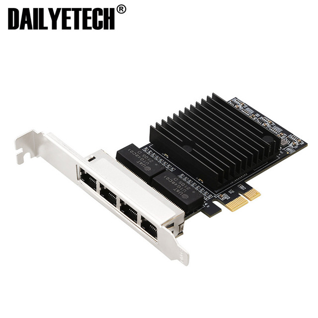 10/100/1000Mbps Lan Card Pci Express X4 Gigabit Ethernet 4 Port RJ45 Network Card with Intel 82571