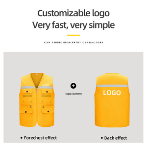 سترة عمل خفيفة الوزن من البوليستر والقطن، عاكسة للضوء وعالية الوضوح، متعددة الجيوب، زي عمل موحد مخصص للورش - Product Image 2