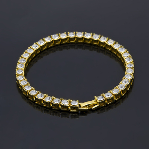 Pulsera de cadena de tenis con diamantes de imitación de una sola fila para hombre, accesorio de mano moderno y a la moda - Product Image 1