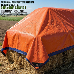 Bâche PE double face orange et bleue, imperméable, anti-moisissure, résistante aux UV, pour la protection du foin et des fourrages agricoles en extérieur - Product Image 1