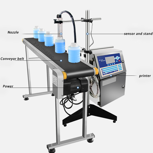 Yaomatec High Speed Cij Industrial Marking Machine High Configuration Small Characters Continuous Batch Inkjet Code Date Printer