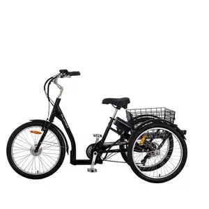 Tricycle Cargo à <span class=keywords><strong>3</strong></span> <span class=keywords><strong>roues</strong></span> pour femmes en acier et alliage d'aluminium, bicyclette à 7 vitesses, GW 7019E, 24 pouces - Product Image 1