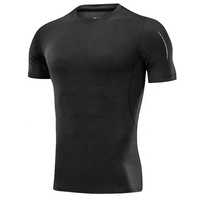 Vêtements d'été élastiques athlétiques et extensibles à manches courtes en stock Chemise de compression 2xs-4xl
