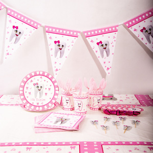 Wholesale Baby First Birthday Party Supplies Blue and pink Baby Shower Teeth Party Supplies Set - Product Image 2