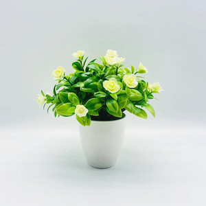 Planta Artificial de Rosa Qi Xing en Maceta de 16 cm, Flores de Plástico para Decoración de Interiores - Product Image 4