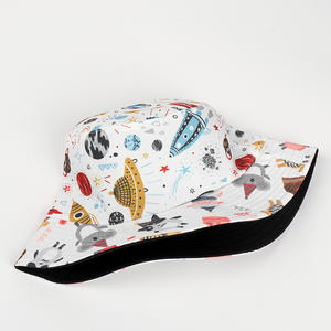 New Space <span class=keywords><strong>Science</strong></span> <span class=keywords><strong>Fiction</strong></span> Series Pattern Chapeau <span class=keywords><strong>de</strong></span> pêcheur double face Chapeau seau unisexe - Product Image 2