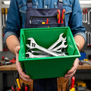 İstiflenebilir Enjeksiyon Plastik Kalıplama Kesim Depolama Kutuları Çevre Dostu Endüstriyel İnşaat Alet Düzenleyici Garaj Atölyesi - Product Image 5