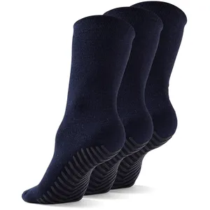 Men Women Anti Slip Grip Non Skid Crew Cotton Diabetic Socks