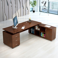 Bureau de direction en bois en forme de L, haut de gamme et moderne, avec tiroir à dossiers, pour bureau à domicile et utilisation informatique