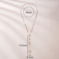 Collier de chapelet catholique plaqué or, imitation perle, anneau de chapelet pour le doigt avec zircon, chapelet parfumé à la rose