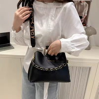 Tas Selempang Wanita Musim Panas 2025, Tas Bucket Kapasitas Besar Bahan Kulit PU, Tas Rantai, Tas Selempang Murah