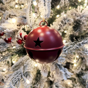Albero di natale campana grande vernice al forno campane colorate a tre stelle campane di ferro a stella ciondolo ornamento artigianale per le vacanze a casa - Product Image 1