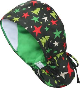 Biểu Tượng Tùy Chỉnh Màu Sắc Rắn Bông Pha Trộn Tie Trở Lại Chà <span class=keywords><strong>Cap</strong></span> Làm Việc Y Tá Hat - Product Image 2