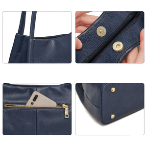 <b>Leather</b> <b>Purses</b> Handbags for Women Soft Genuine <b>Leather</b> Shoulder Hobo Bags with Open Closure Summer/Winter 8L Chains Daily Use - Product Image 6