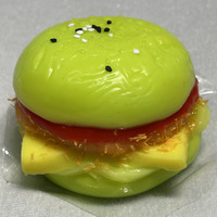 Jouet anti-stress en silicone de qualité alimentaire en forme de hamburger, avec rebond doux et imitation de pâte sèche, pour la relaxation.