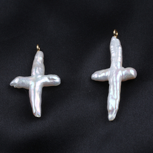 Joyería de Collar de Perlas Naturales Cultivadas de Gran Tamaño en Forma de Cruz al Por Mayor - Product Image 2