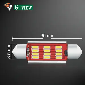 Lampu mobil Auto C5w , 12v 24v Canbus Festoon lampu LED mobil, 41mm 12smd 4014, lampu LED mobil Canbus