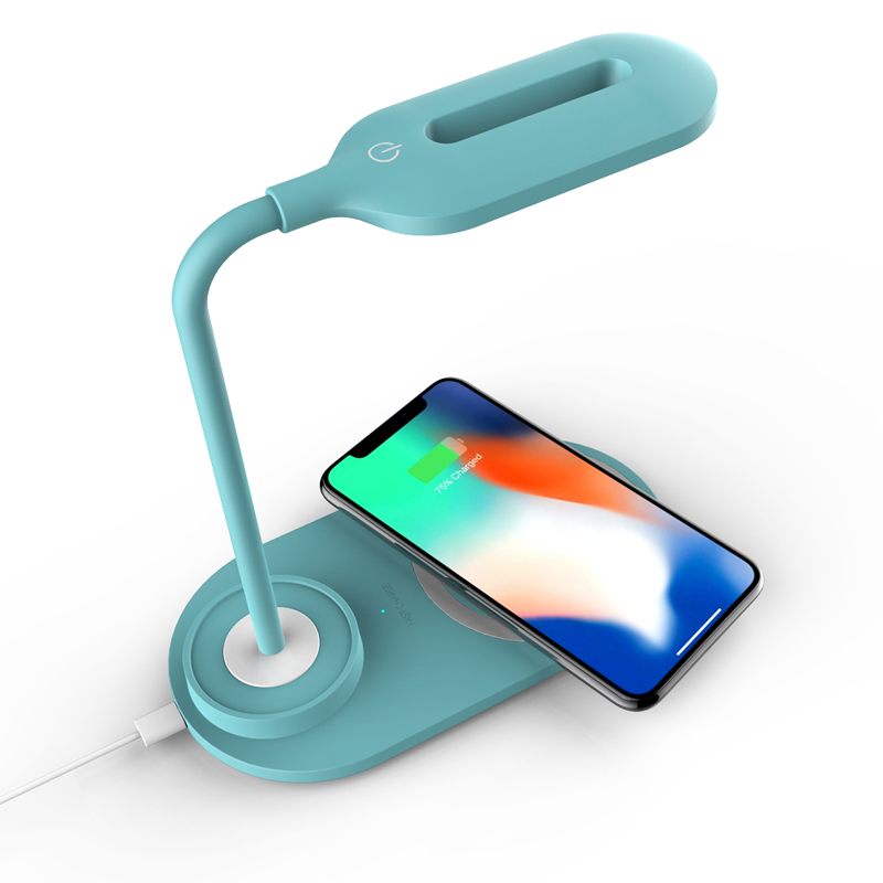 OEM Заводская цена Светодиодная лампа с беспроводным зарядным устройством QI Fast 10 Вт Беспроводное зарядное устройство