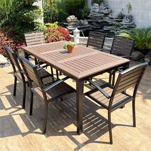 Vente <span class=keywords><strong>en</strong></span> gros d'usine, vente chaude, meubles d'<span class=keywords><strong>extérieur</strong></span> personnalisés, chaises de jardin <span class=keywords><strong>en</strong></span> plastique imitation <span class=keywords><strong>bois</strong></span>, tables et chaises <span class=keywords><strong>en</strong></span> alliage d'aluminium - Product Image 2