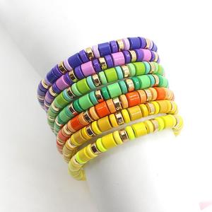 Popular <strong>Beaded</strong> Neon <strong>Bracelet</strong> for Women Rainbow Tile <strong>Bracelet</strong> DIY Enamel Tube Stretch <strong>Bracelet</strong> - Product Image 2