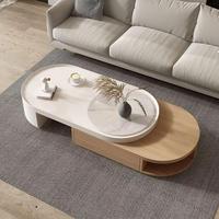 Einzigartiges Design Stein-Knochen-Intarsien Moderner Ovaler Couchtisch Langlebige Robuste Struktur für Wohnzimmer Heim-Möbel im Angebot