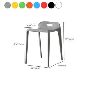 Tabouret bas en plastique coloré empilable, moderne, petit tabouret pour salon, cuisine, salle de bain, tabouret pour enfants, antidérapant - Product Image 6