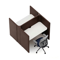 Poste de travail combiné moderne et minimaliste en bois et tissu, élégant et cloisonné, pour deux, quatre ou six personnes, avec bureau informatique multi-personnes