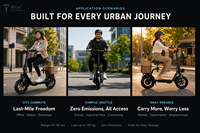 Scooter Eléctrico Premium de 500W y 48V con Cesta TC-ES001, Scooter Eléctrico Plegable de Lujo con Neumáticos Grandes de 12 Pulgadas para el Mercado de Dubái, Emiratos Árabes Unidos y Arabia Saudita