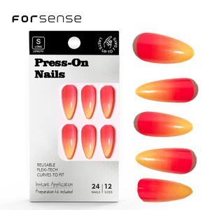 Forsense 24 pièces <span class=keywords><strong>bonne</strong></span> qualité doigt <span class=keywords><strong>faux</strong></span> <span class=keywords><strong>ongles</strong></span> prix de gros dégradé ombre courte presse sur les <span class=keywords><strong>ongles</strong></span> stiletto <span class=keywords><strong>faux</strong></span> <span class=keywords><strong>ongles</strong></span> amande - Product Image 3