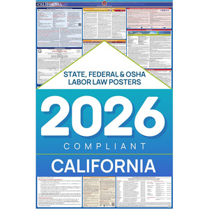 Affiche de <span class=keywords><strong>Droit</strong></span> du <span class=keywords><strong>Travail</strong></span>, Conformité Fédérale et Étatudiante, OSHA, EEOC, FMLA, Salaires Minimum, Affiche de <span class=keywords><strong>Travail</strong></span> Durable, Laminée, Imperméable - Product Image 1