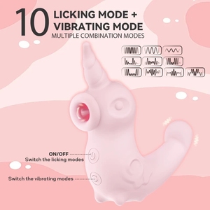 Thực Tế Có Thể Sạc Lại Unicorn Hình Âm Vật Hút Và Lưỡi Liếm Vibrator Phụ Nữ Thủ dâm Đồ Chơi Tình Dục - Product Image 2