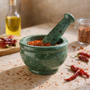 High Quality Natural Green Stone Mortar and Pestle Set Spice <b>Grinder</b> for Kitchen <b>Herbs</b> Masala Crushing Tool Bulk Supplier - Product Image 4