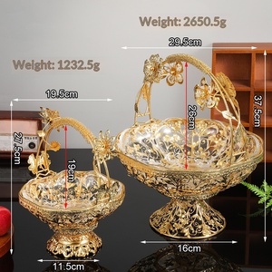 European Hollow Out Luxury Art Deco Metal Handheld Tray Carved Home Decor <b>Gift</b> - Product Image 5