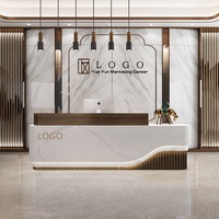 Salon de beauté, entreprise hôtelière, nouveau comptoir d'accueil personnalisé de style chinois, design moderne et minimaliste, réception