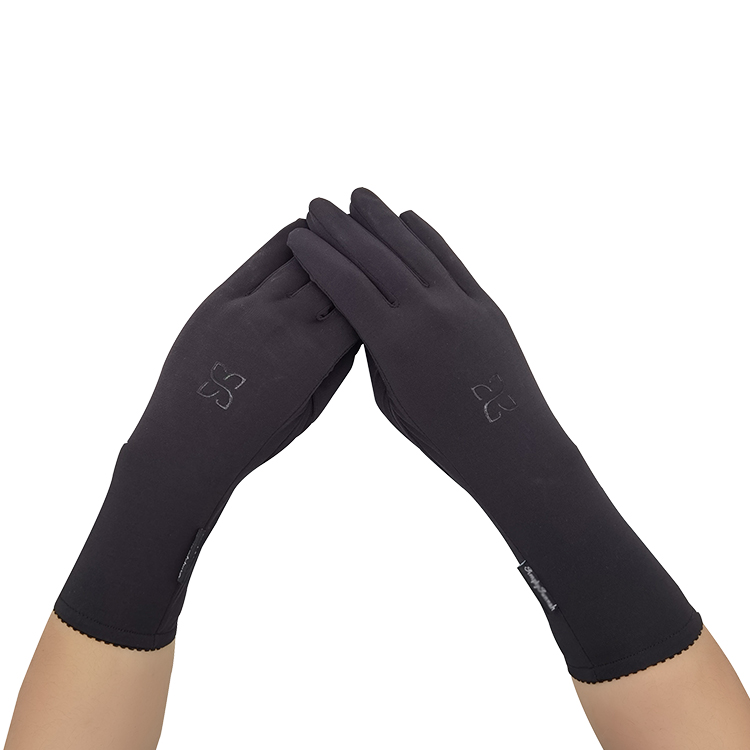 Мусульманские женские черные компрессионные эластичные модные перчатки с логотипом на заказ