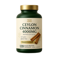 Capsules de cannelle de Ceylan pour adultes OEM 4000 mg avec bienfaits antioxydants, favorise l'énergie, durée de conservation de 18 mois, certifié ISO 9001