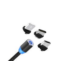 Cargador Magnético con Rotación de 360 Grados, Cable USB 3 en 1, Carga Rápida de 5A, Duradero °   Rotación para Uso en Computadoras