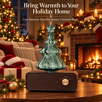 Diffuseur d'huiles essentielles sans eau en verre haut de gamme Noël 2026 – Cadeau de fêtes, aromathérapie, air froid, silencieux, éclairage LED artistique