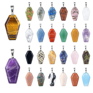 Pendentif cercueil en œil <span class=keywords><strong>de</strong></span> <span class=keywords><strong>tigre</strong></span> naturel en gros, pierres <span class=keywords><strong>de</strong></span> guérison en cristal, collier en quartz <span class=keywords><strong>rose</strong></span> pour cadeaux <span class=keywords><strong>de</strong></span> mode DIY - Product Image 1