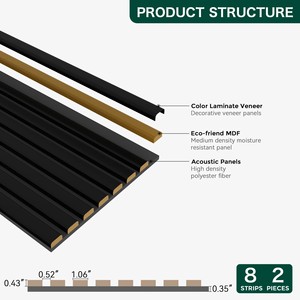 Panneaux acoustiques muraux en bois <span class=keywords><strong>de</strong></span> chêne MDF noir <span class=keywords><strong>de</strong></span> bonne qualité pour <span class=keywords><strong>studio</strong></span> d'enregistrement |   Panneaux muraux insonorisés pour salon - Product Image 3