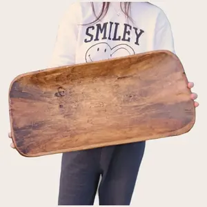 ชามไม้ตกแต่งสวยงามสำหรับห้องนั่งเล่นและพื้นที่รับรองแขก เหมาะสำหรับเสิร์ฟของว่างและเพิ่มเสน่ห์ให้กับการตกแต่งภายใน - Product Image 5