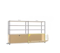 Meubles modulaires en acier inoxydable pour salon moderne, meuble TV, bureau et bibliothèque